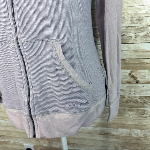 Carhartt- Lavender Waffle Fabric Zip Up Hooded Lightweight Sweatshirt- XS 0-2 - Picture 7 of 7
